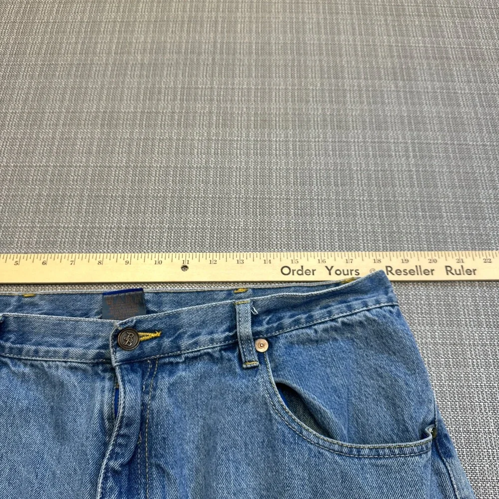 Vintage Bad Boy Jeans Mens 38x34 Light Wash Straight‎ Leg USA Workwear Grunge*